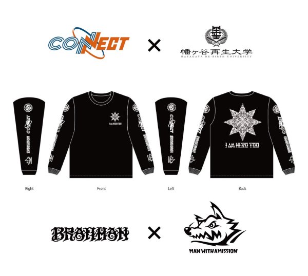 画像1: 【CONNECT × 幡ヶ谷再生大学 × BRAHMAN × MAN WITH A MISSION FOUR-WAY NAME ドライロングスリーブTee】受注生産 (1)